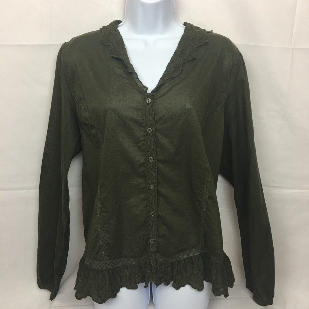 Ralph Lauren khaki green button down  Size XL